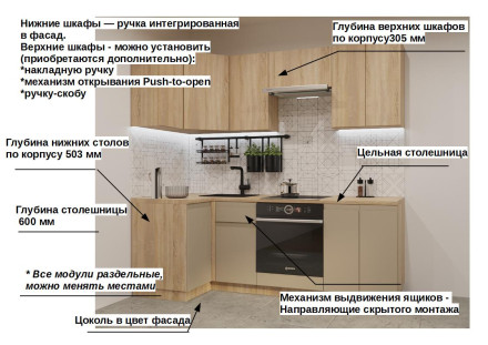 Дуб сонома Пикрит Лайн - 10 (1000х2200 мм)